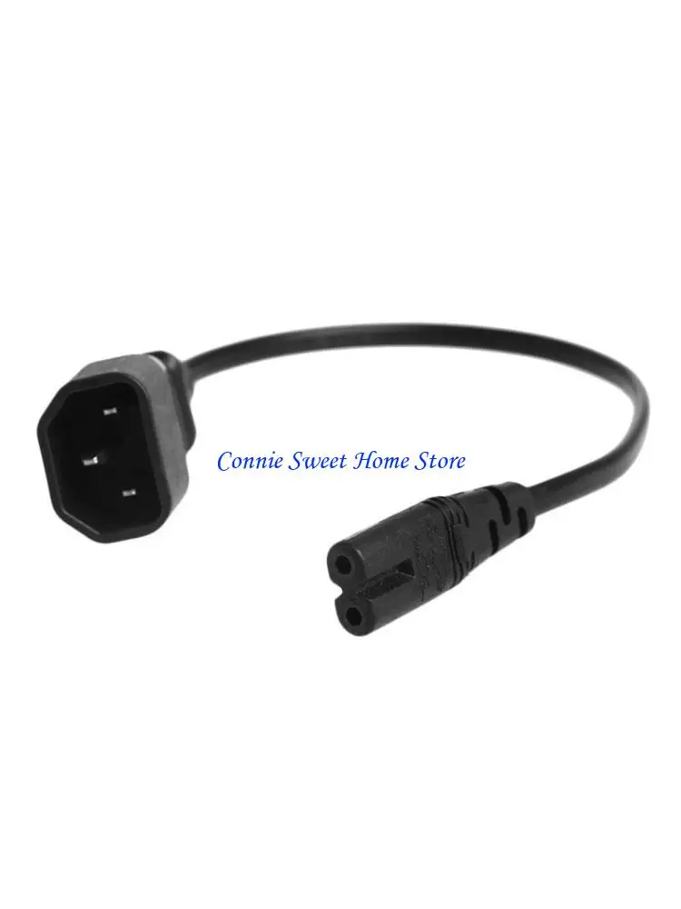 LXAF IEC 3-Pin Kettle C14 Male To C7 Female Converter Adapter Cable For PDU UPS 35CM