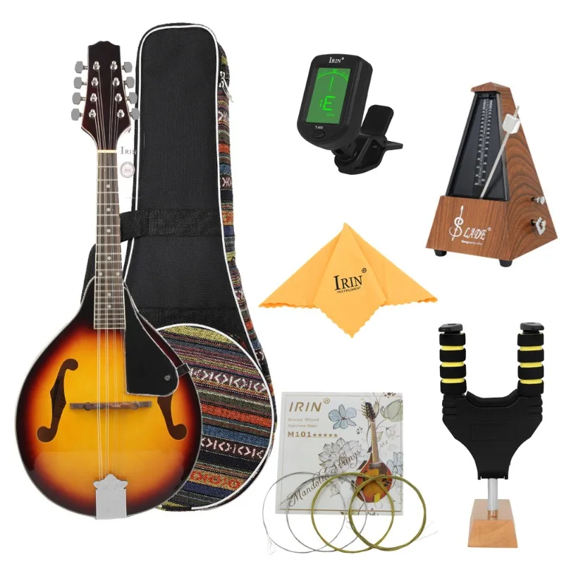 High Quality 8 Strings Mandolin Basswood with Rosewood Steel Minority Accompany Musical Instrument Adjustable Bridge Beginners