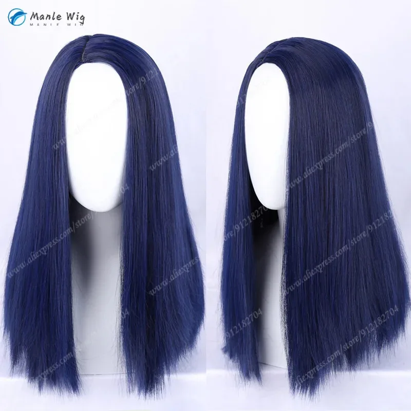 LOL Arcane Cosplay Wig Anime Caitlyn Parted Blue Black Heat Resistant Synthetic Hair The Sheriff of Piltover Wigs cvh;,78jh;5