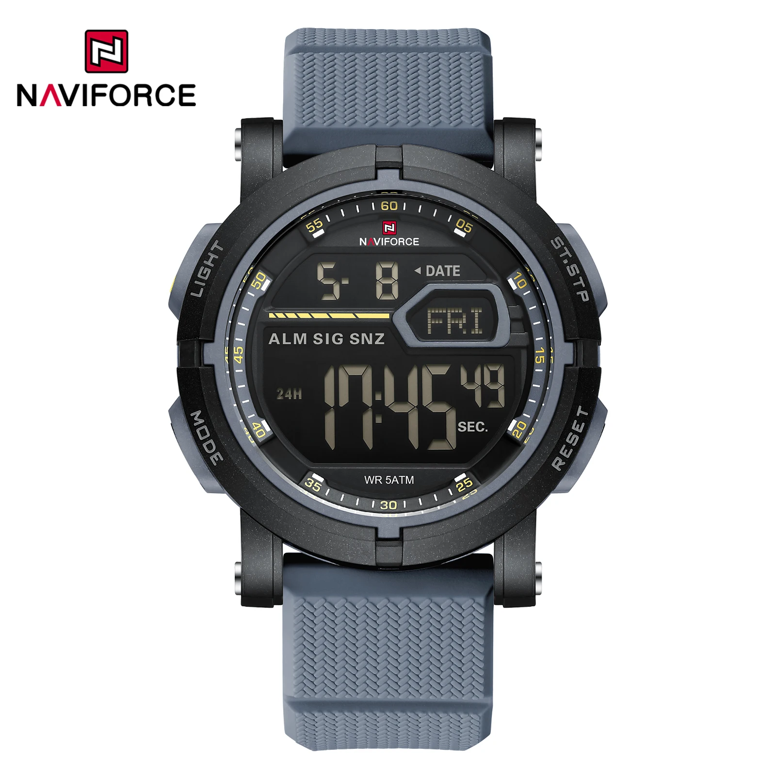 NAVIFORCE 7139 Elektronische Uhr Herren Multifunktionale Outdoor-Sportuhr Kalender Leuchtend 50M Wasserdicht Uhren für Männer