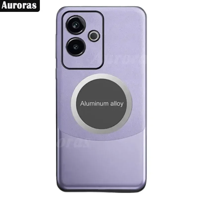 

Phone Case For Realme GT6 t Classic Car Mounted Magnetic Suction Leather Soft Resistant Cover For Realme GT6 T GT Neo 6 Shell