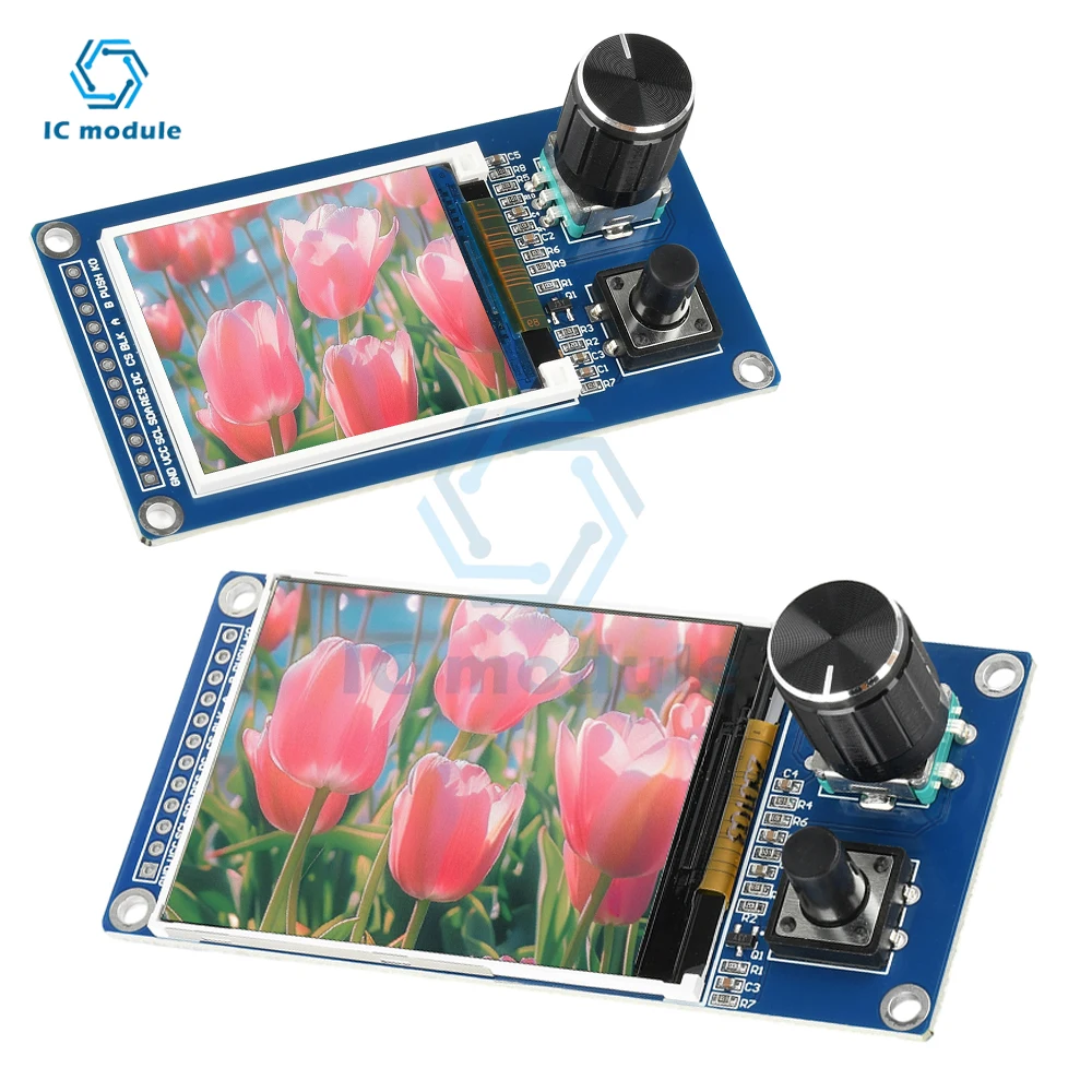 1.8/2.4-inch TFT Display with EC11 Rotary Encoder Combination Module SPI Interface LCD Display screen for arduino