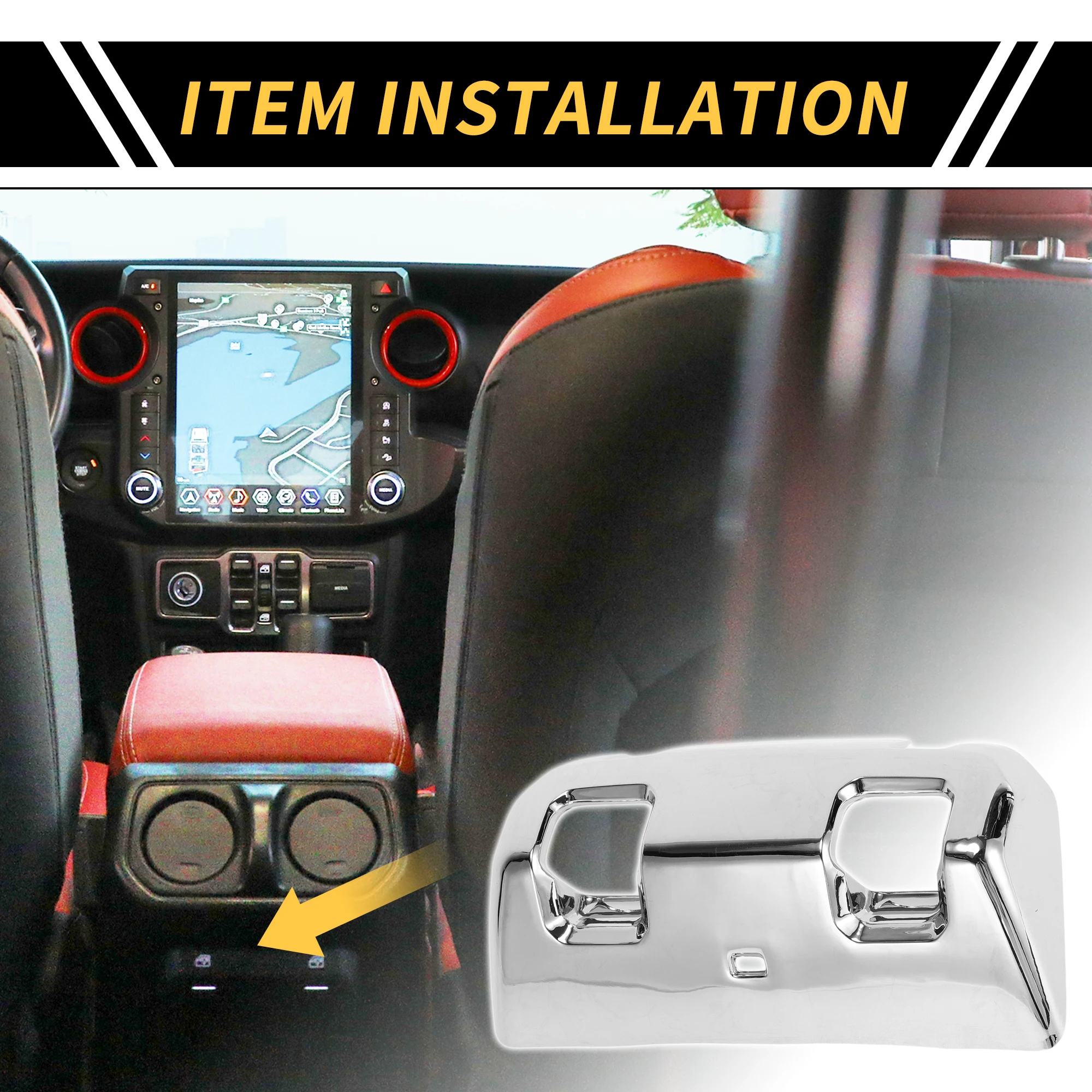 

UXCELL Rear Window Switch Panel Cover for Jeep Wrangler JL JLU 18-24 Gloss Silver Tone