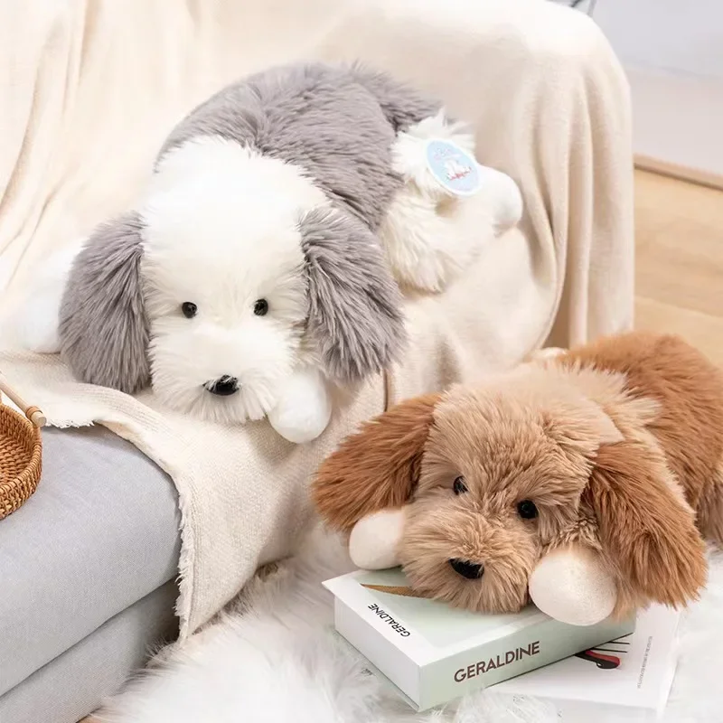 

Stuffed Animals Plush Dudu Long Hair Healing Series Doll Lying Dog Plush Toy Puppy Bed Pillow Beautiful Festival Gift for Friend