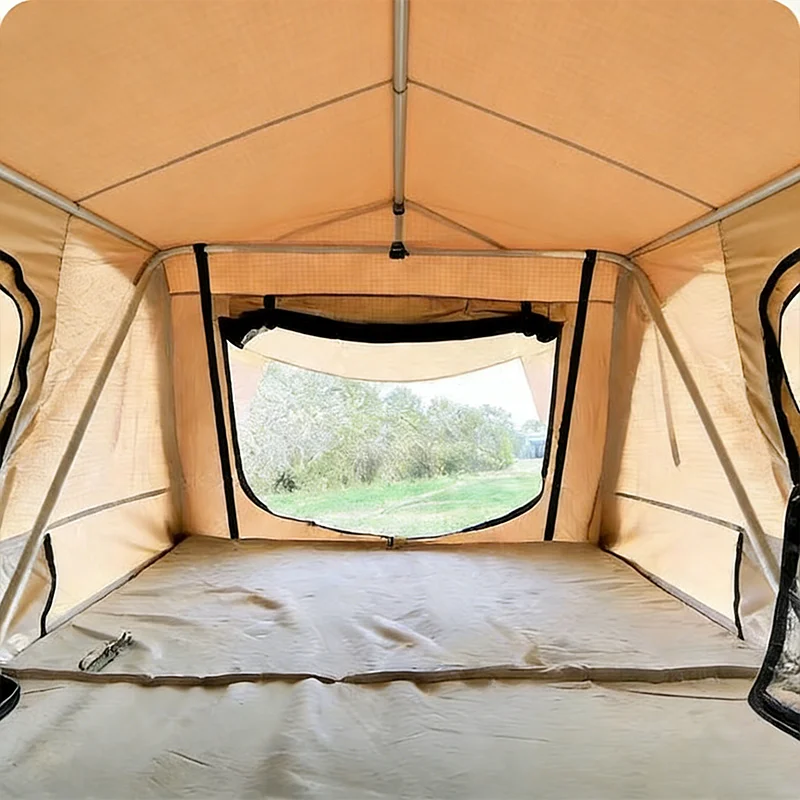 Waterproof Four-Season Double  Family Camping Tent for Outdoor Travel Foldable Car Roof Top Tent Aluminum Poles