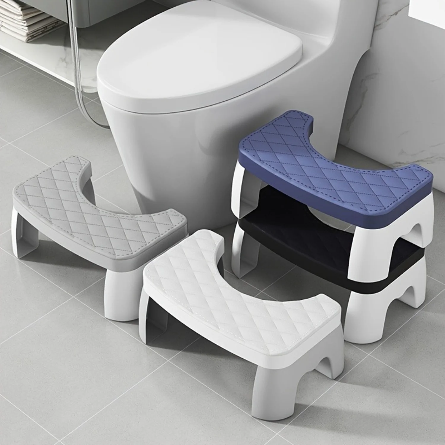 Squatty Potty Toilet Assistance Steps for Adults - Bathroom Foot Stool for Improved Posture and Comfort - Waterproof, Non-Slip B