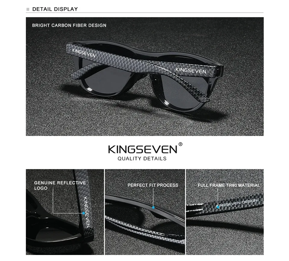 KINGSEVEN Runde Randlose Sonnenbrille TR90 Polarisierte Anti-UV400 frauen Brillen Männer Retro Outdoor Kausalen HD Spiegel Objektiv Gläser – Detail 1