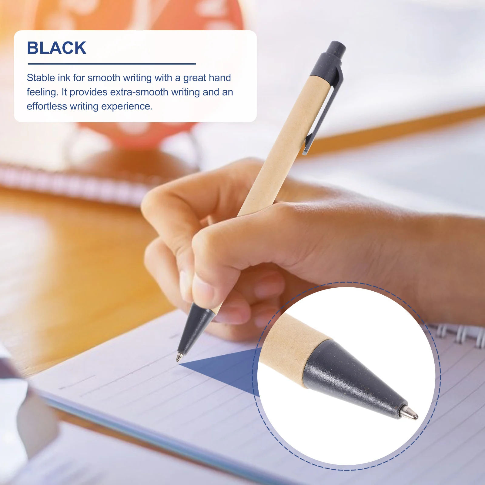 

10 Pcs Retractable Ballpoint Pens Smooth Writing Ergonomic Design School Office Supplies Portable for Classroom