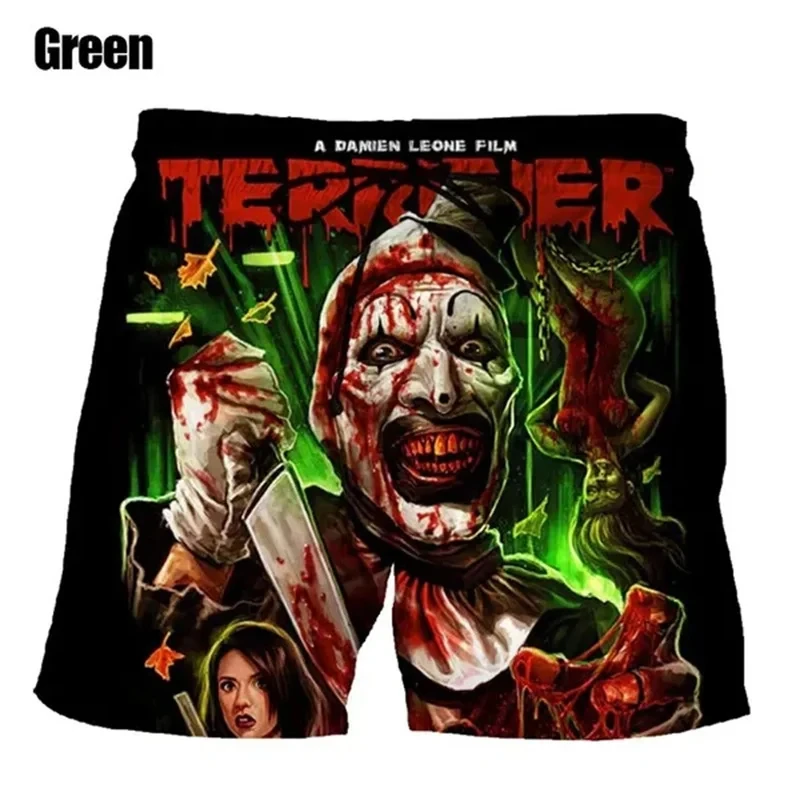 3D Printed Horror Movie Terrifier 2 Shorts Men Gothic Board Shorts Swimsuit Homme Bermudas Surf Swim Trunks Cool Kids Ice Shorts