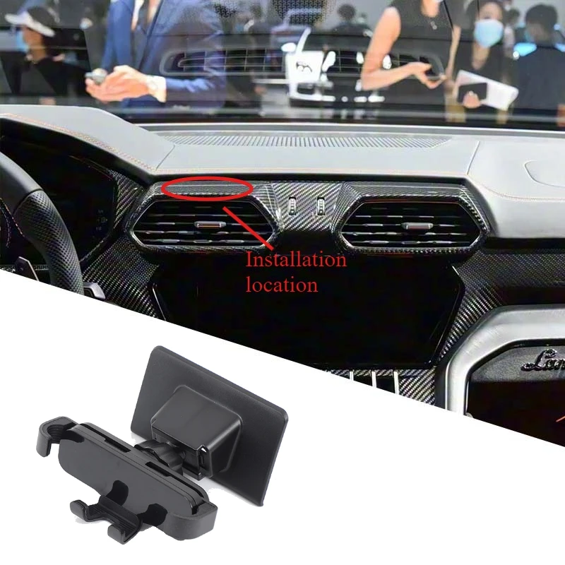 For Lamborghini URUS SE 2018-2021 ABS Black Car Center Console Cell Phone Holder Mount GPS Phone Holder Interior Car Accessories view 3