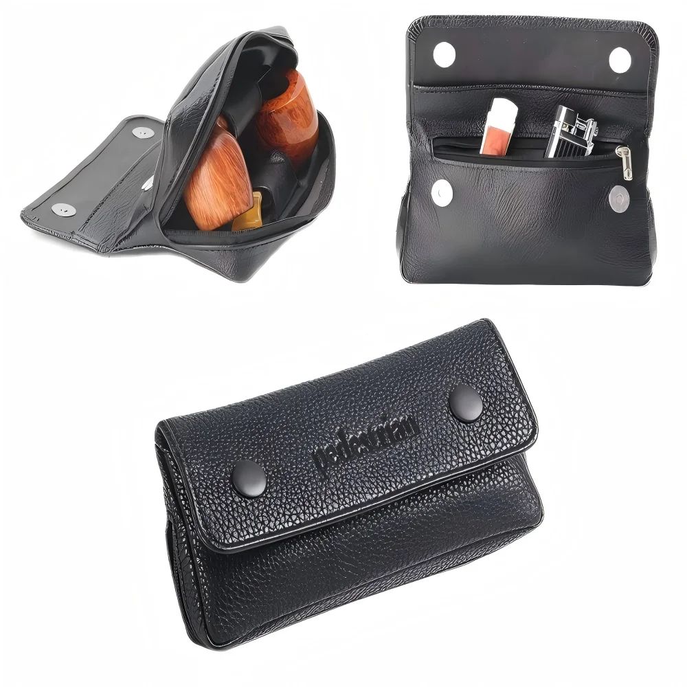 

Portable Pu Leather Retro Case Tobacco Bag Pipe Pouch For 2 Pipes Portable Tobacco Case Pouch Accessories Smoking Paper Wallet