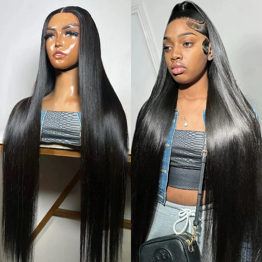 Wear And Go 4x4 Human Hair Lace Wig 6x6 Straight Transparent Lace Closure Wig PrePlucked 6X4 Glueless Closure Wigs Sale