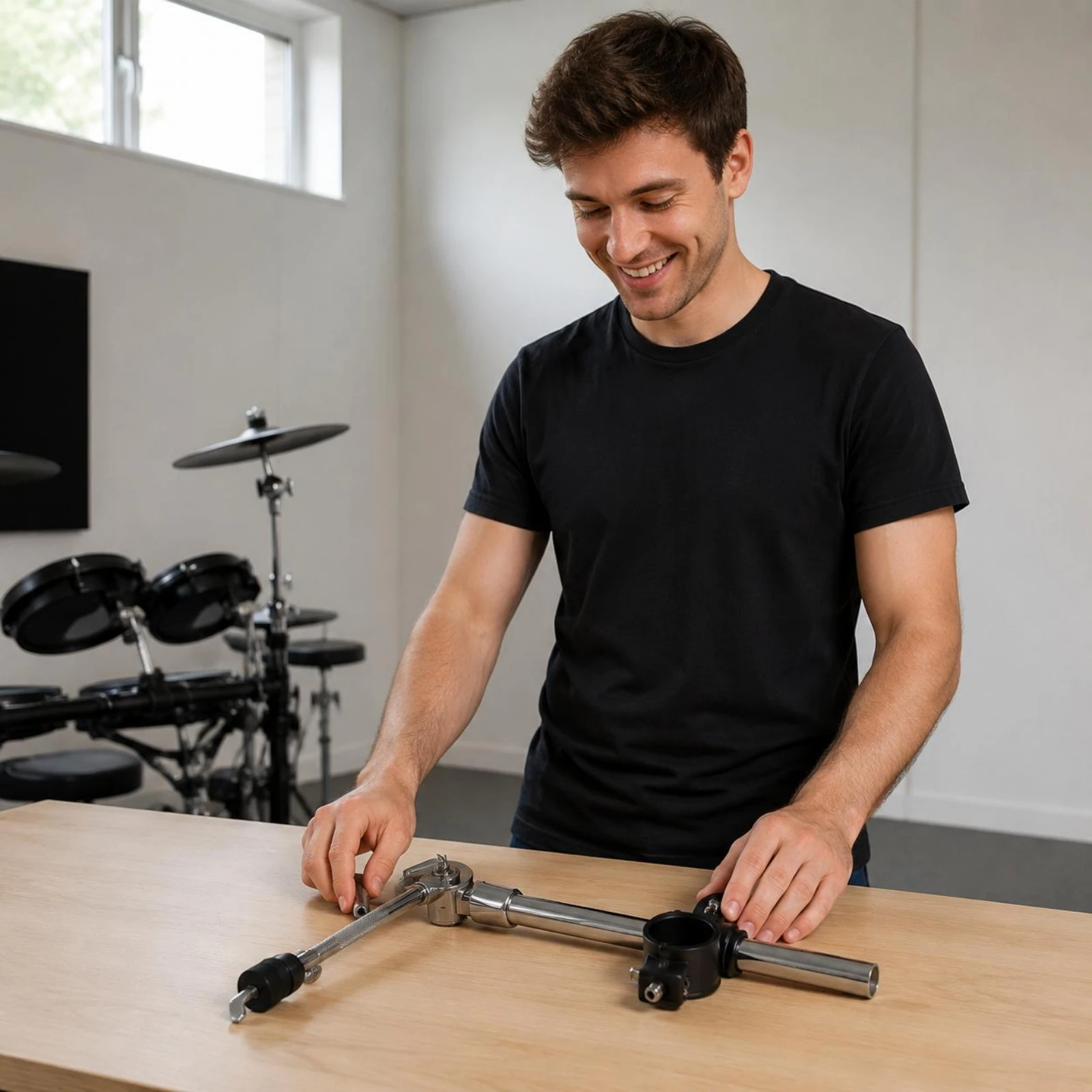 Cymbal Stand Clamp Holder Multi-Joint Drum Rack Tube Clamp Percussion Hardware Chrome Finish Music Gear Wear-Resistant