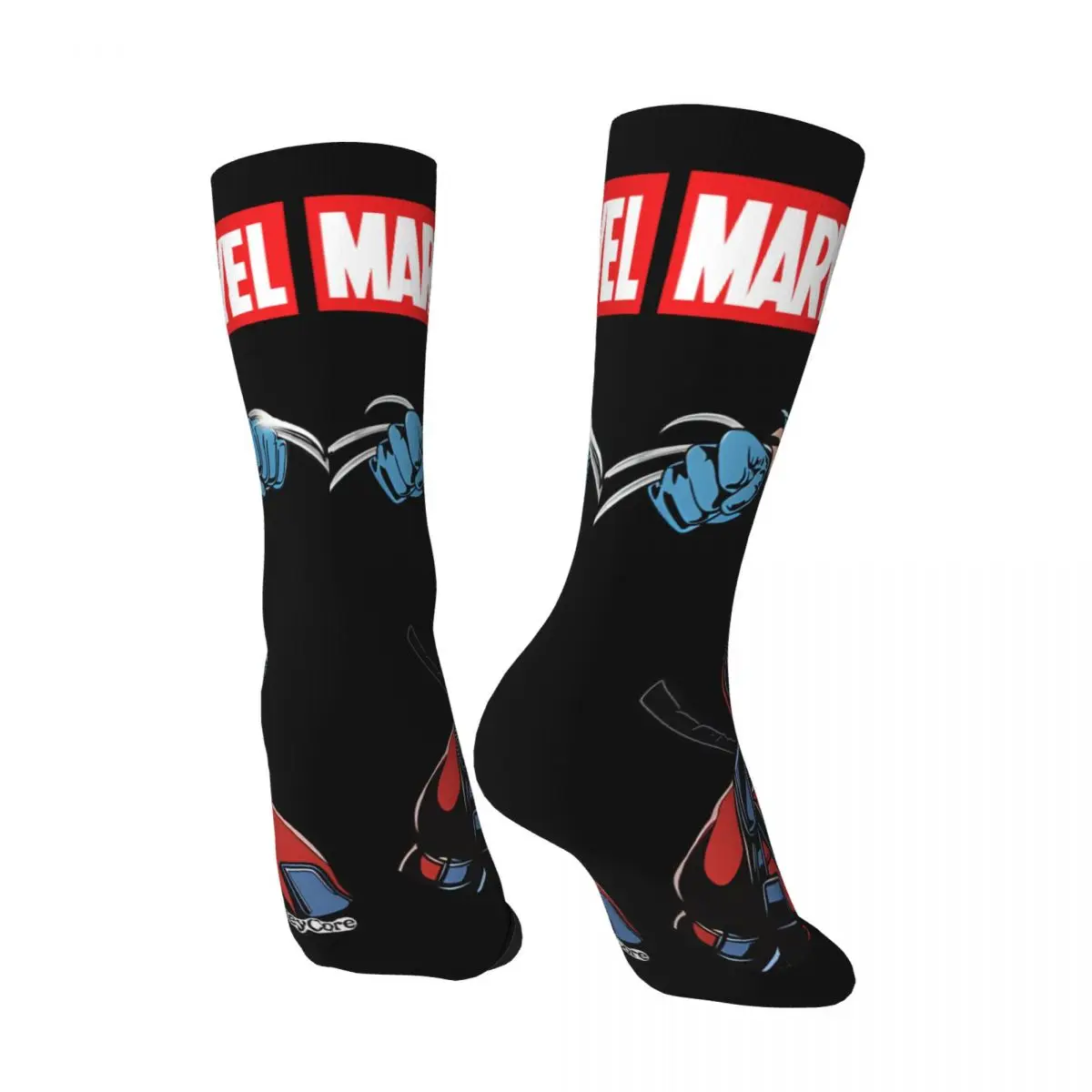 Cool Men's compression Socks Unisex Marvel X-man Deadpool & Wolverine Street Style Seamless Printed Novelty Happy Crew Sock