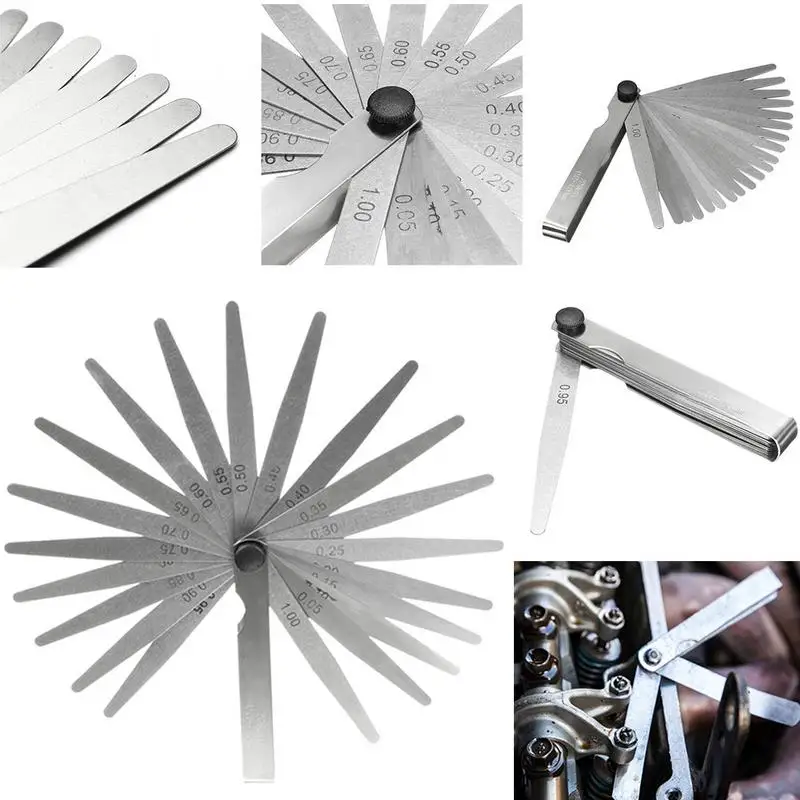1 set 17/20 Feeler Gauge Metric Probes 0.02 To 1mm For Gap Sheet Gauge Blades Measurment Tools Spark Plug Gauge Set