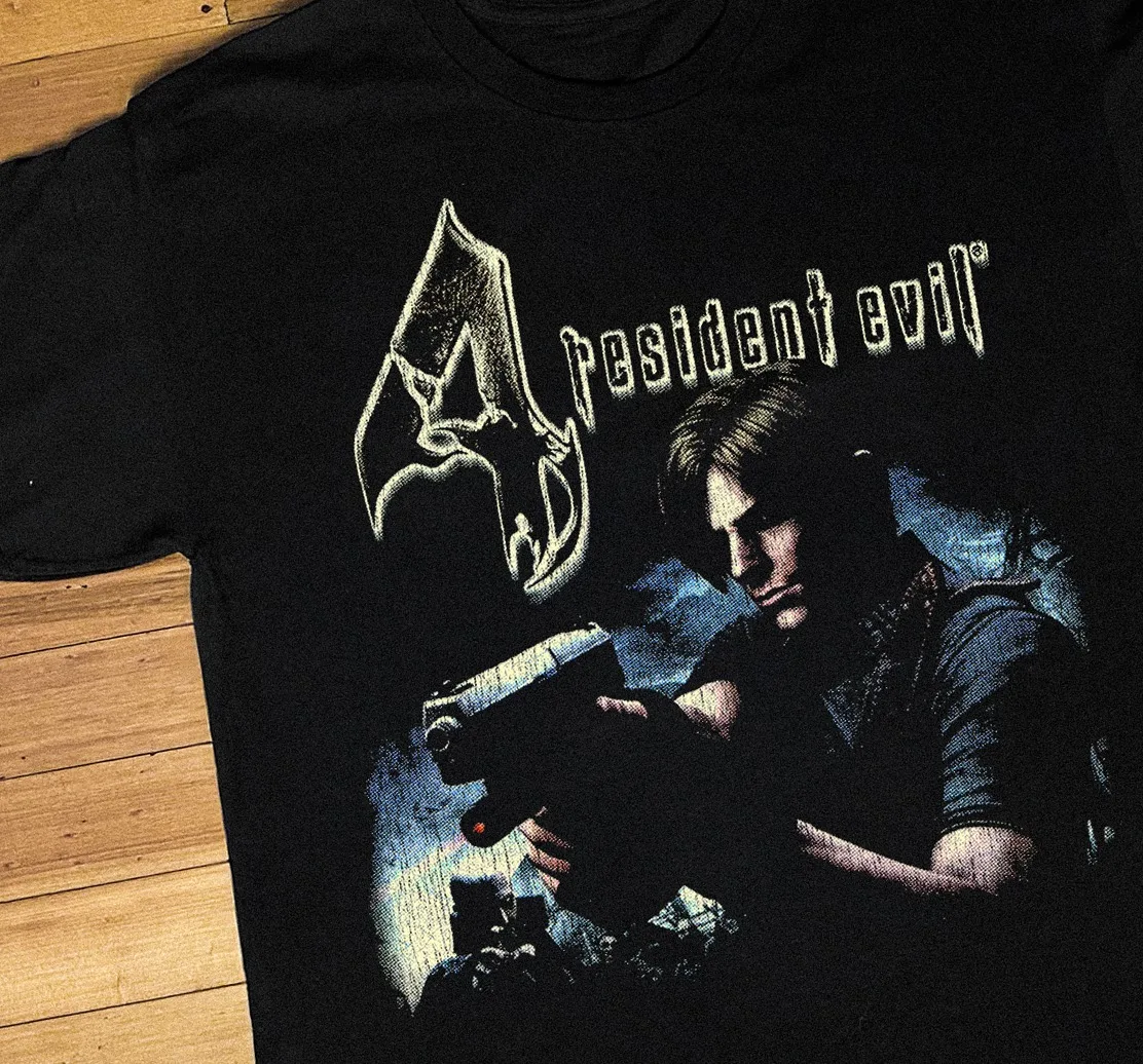 Resident Evil 4 Survival-Horror-Spiel Grafik-T-Shirt Baumwolle Herren Damen T-Shirt Vintage Streetwear – Detail 3
