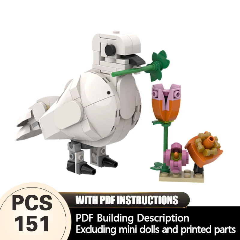 

Creators Animal Series Model MOC Building Bricks White Bird Modular Technology Gifts Holiday Assemble Children Toys Suit