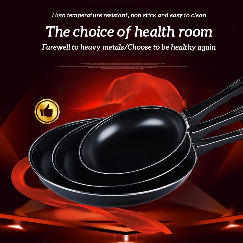 Frying Pan Non-stick Mini Thick Steak Flat Pan Iron Pancake Egg Fryer Kitchen Cookware, 30cm