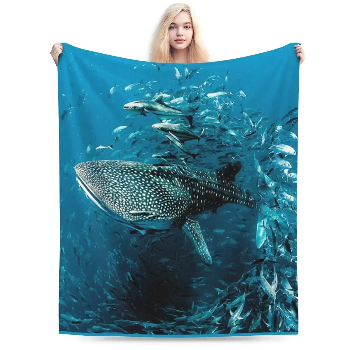 Flannel Throw Blanket Whale Shark Award Winning Photo Blankets Soft Bedding Warm Plush Blanket for Bed Picnic Travel Home Couch