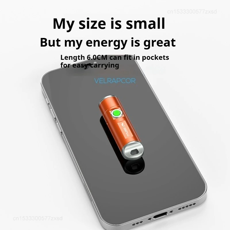 Outdoor Flashlight Telescopic Zoom Mini LED Keychain Light 5-Level Adjustable Waterproof Pocket Flashlight Rechargeable
