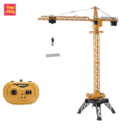 HUINA 585 RC Alloy Crane Kids Toys Tower 12CH Construction Children Remote Control Electric Engineering Car Rotation Lift Model