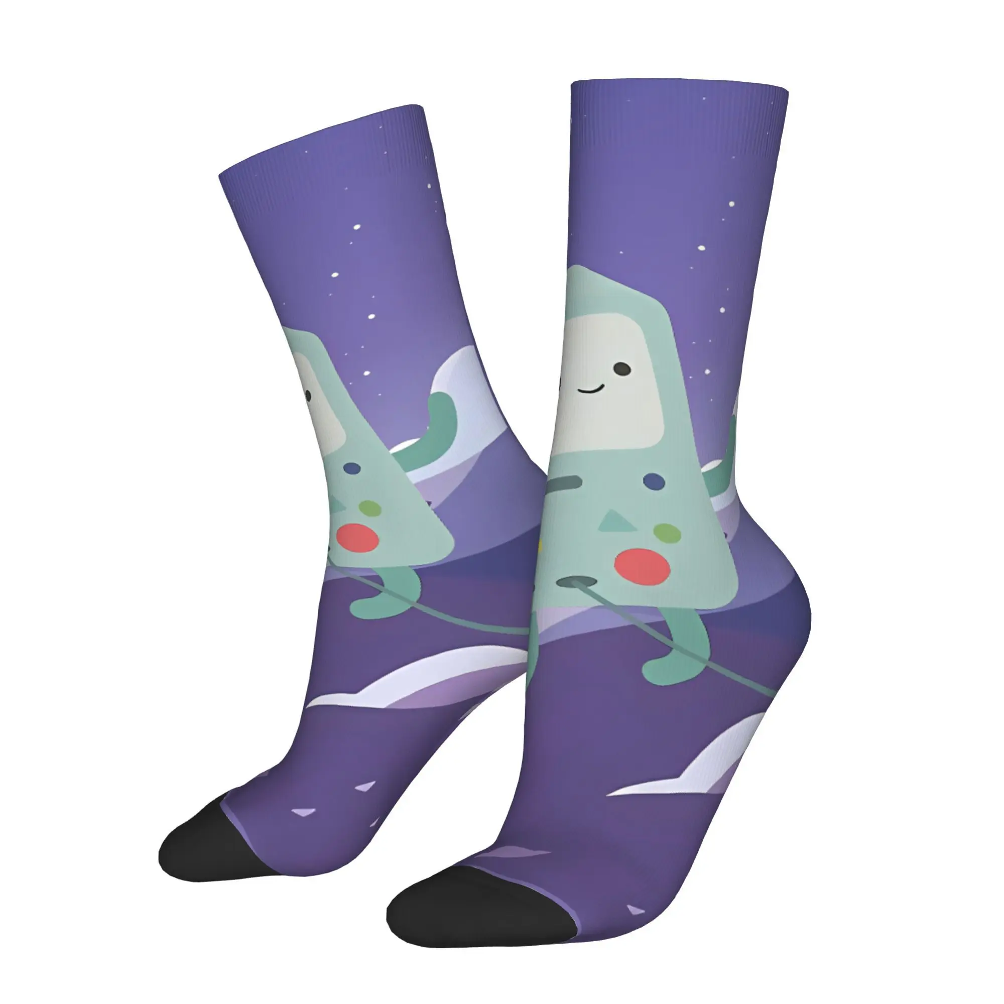 

Funny Happy Sock for Men Floating Bmo Hip Hop Adventure Time Breathable Pattern Printed Crew Sock Seamless Gift