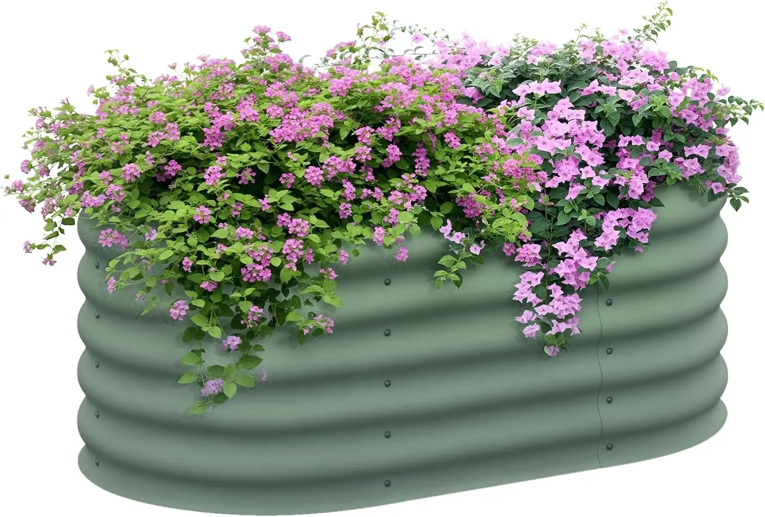 

3.5' x 2' x 1.4' Galvanized Raised Garden Bed Kit, Outdoor Metal Elevated Planter Box with Safety Edging, Easy DIY Stock Tank fo