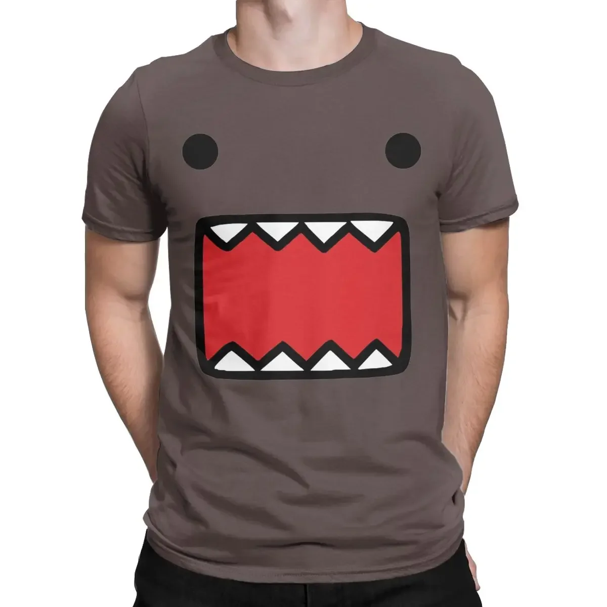 Domo Kun Doll Face T Shirts Men\'s Cotton Crazy T-Shirts Crew Neck Tee Shirt Short Sleeve Tops Adult