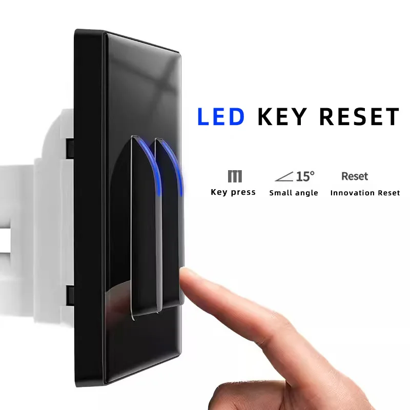 Lâmpada de parede alternar painel de interruptor retro chave de vidro temperado auto-redefinição tomada de interruptor de parede, reino unido ue universal tomada de carregamento usb