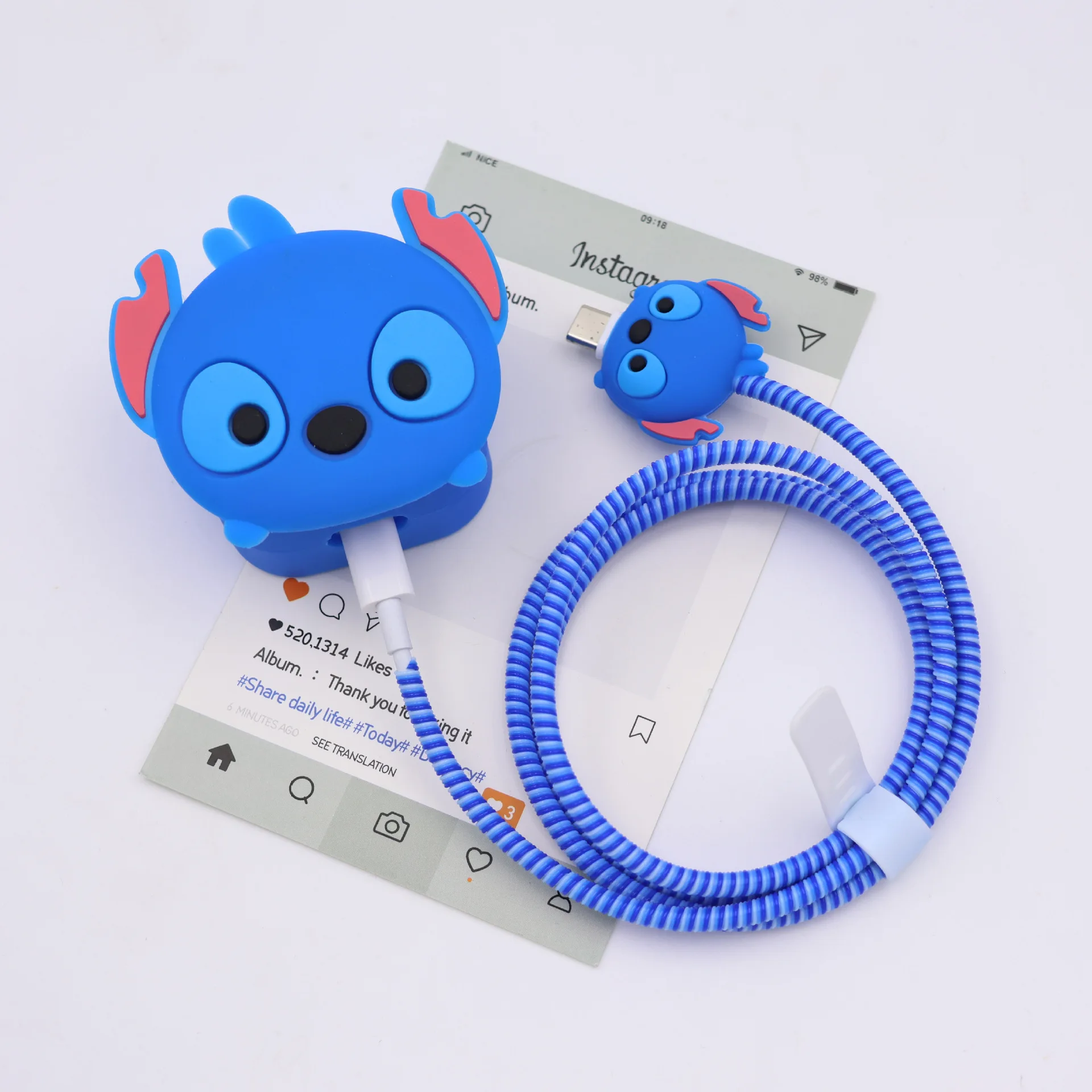 

40W Fast Charger Protection Kit Cartoon Silicone Cable Winder for Apple 17 Pro Max 40w Fast Charge Protection Cover