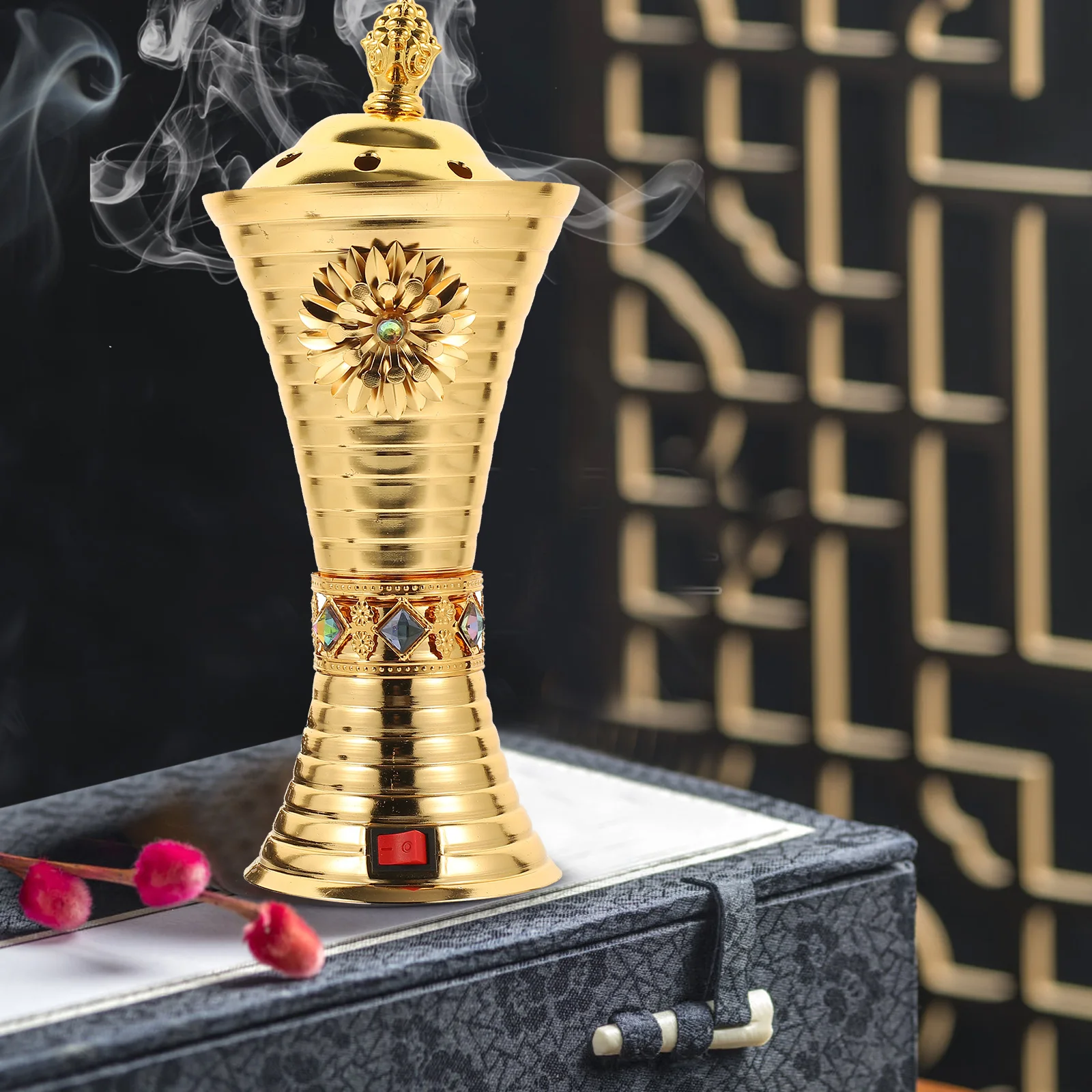 

Plug in Incense Burner Electric Aroma Decorative Censer Holder Reusable Retro Home Table Decor Lightweight Compact Size Fine