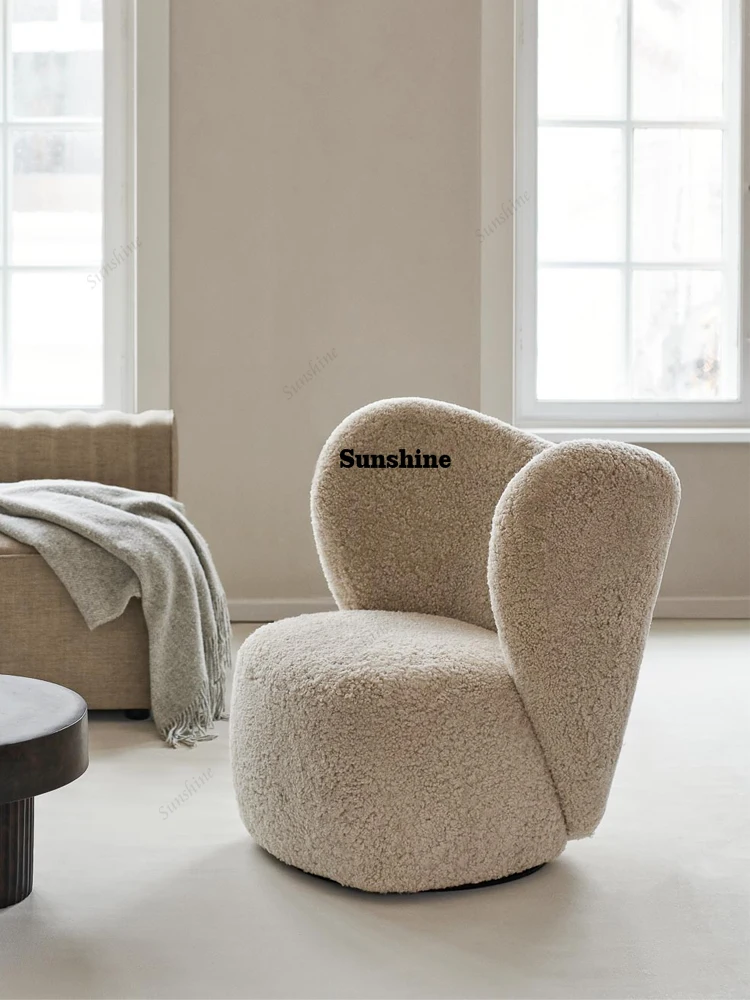 Villa Use Swivel Base Upholstered  Accent Chair Contemporary Lounge Sofa Chairs for Hotel Lobby