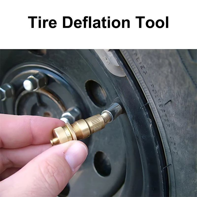 Tire Deflator 4 In 1 Solid Brass Easy Storage And Using Tire Air Down Tool Tire Pressure Deflators For OffRoad Vehicle Accessory