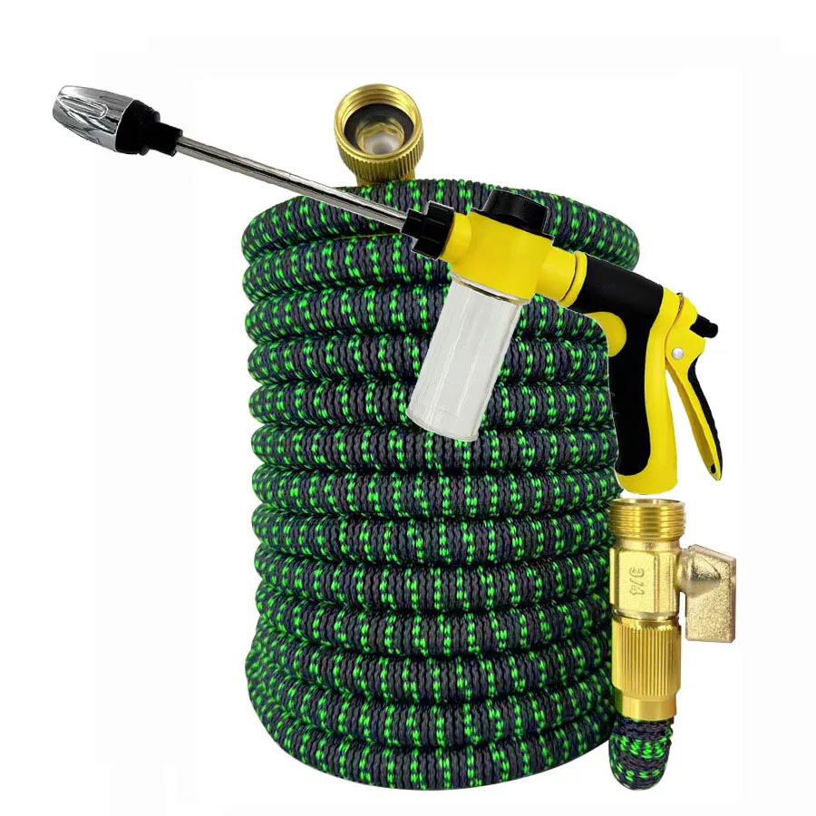

High-pressure household and garden hoses, in two colors, flexible and extendable, suitable for oil car wash irrigation hoses