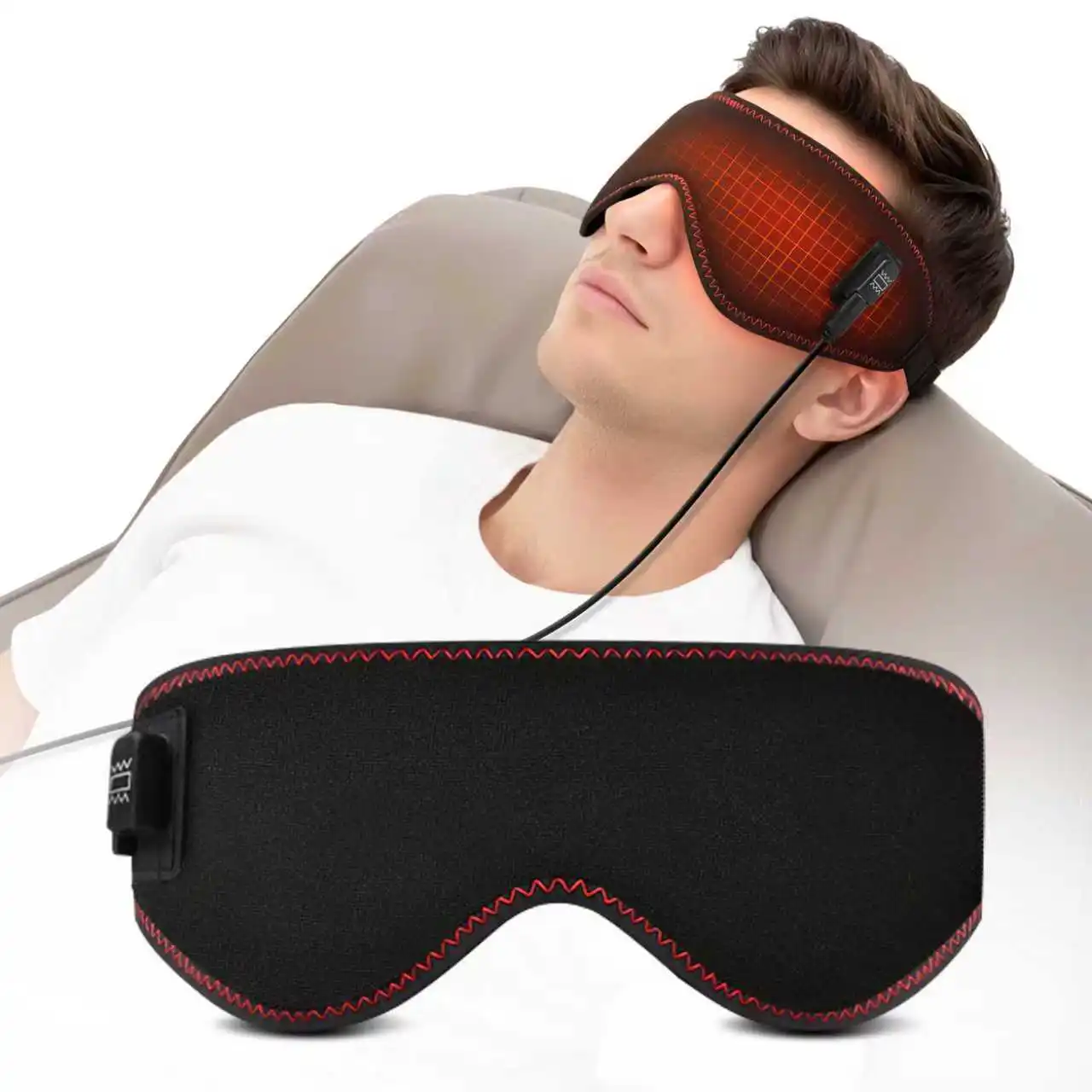 Heated Eye Mask Eye Mask for Dry Eyes with 3 Heat Levels Hot Compress Warm Compress Heating Pad for Sleep Dark Circles
