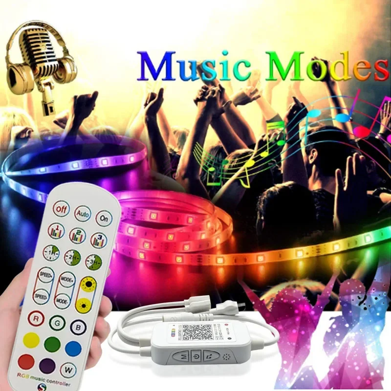 Nuovo WS2812B Bluetooth Music Control DC5-24V telecomando IR 24key per WS2812B WS2811 SK6812 Led Strip Light