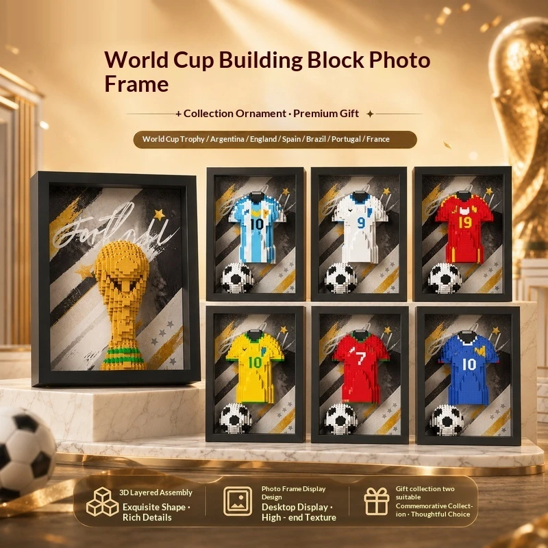 

Starryplay Building Blocks Photo Frame Trophy Football Jersey Display Decor Collection Gift For Soccer Fans DIY Assembly 2026