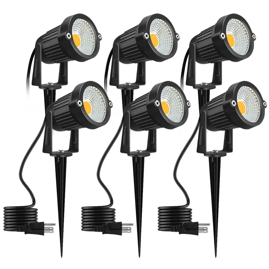 

Ландшафтные прожекторы 120В, уличные светильники для двора, 3000K теплый белый свет, с кольцом-держателем, 5Вт, IP65, водонепроницаемые