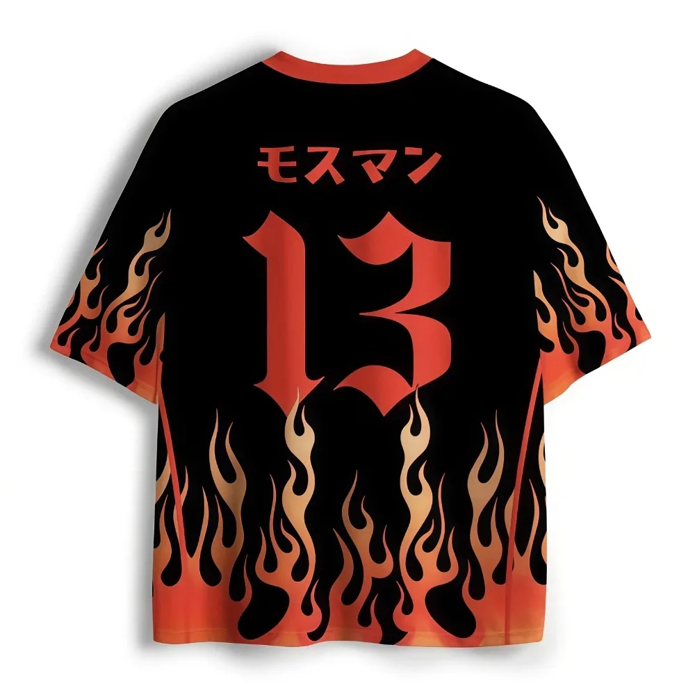 American Flame Moth Man3DPrint Schnelltrocknendes, atmungsaktives Sport-T-Shirt für Männer und Frauen, V-Ausschnitt, lockeres T-Shirt, modische Streetwear, Y2K-Elternkleidung – Detail 3