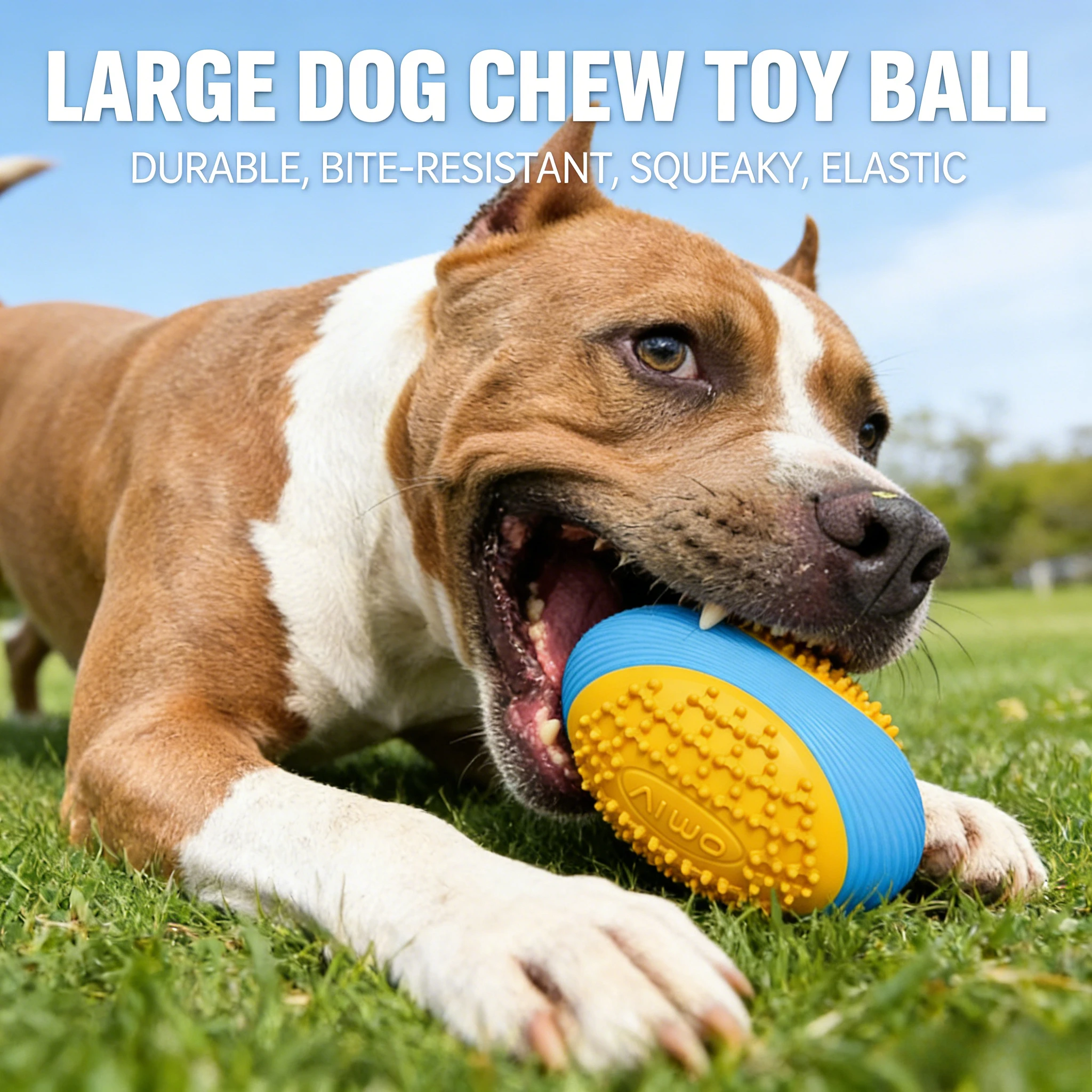 Indestructible Dog Squeaky Ball Toy, Tough TPR Chew Toy for Aggressive  Chewers, Teeth Cleaning Interactive Play Toy for Small Me - AliExpress 15