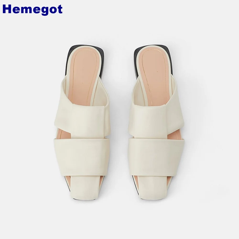 

White Hollow Casual Ladies Mules Summer New Outdoor Beach Elegant Closed-Toe Slippers Slip On Fashion Roman Style Flat Slides