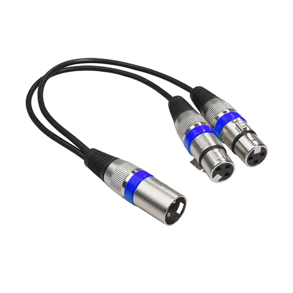 30 cm XLR-Splitter-Stecker auf Dual-Buchse, 3-poliger XLR-Stecker auf Buchse, Splitter-Audio-Adapterkabel für Mikrofonverstärker, Lautsprecher, Mixer – Detail 5