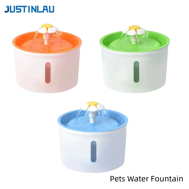 

Фонтан-поилка для животных JUSTINLAU, круглая, с автоматической фильтрацией, USB, электрическая, с рециркуляцией воды, для кошек, товары для животных