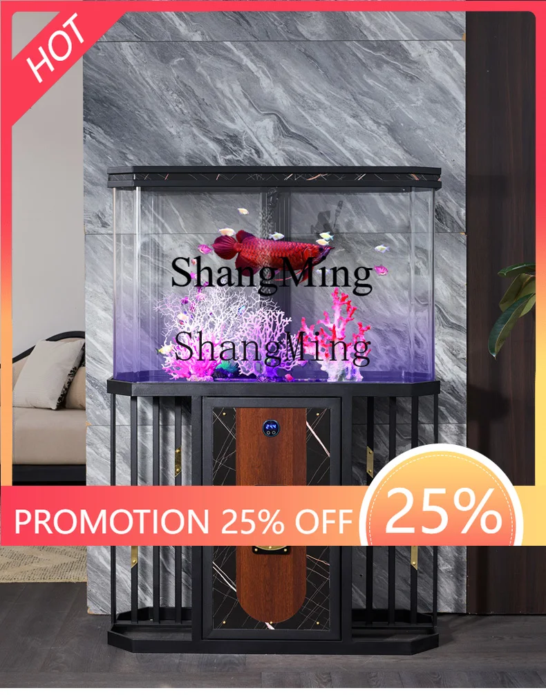 

ZYY new acrylic medium and large living room meter fish tank screen against the wall lazy water-free ecological fish tank