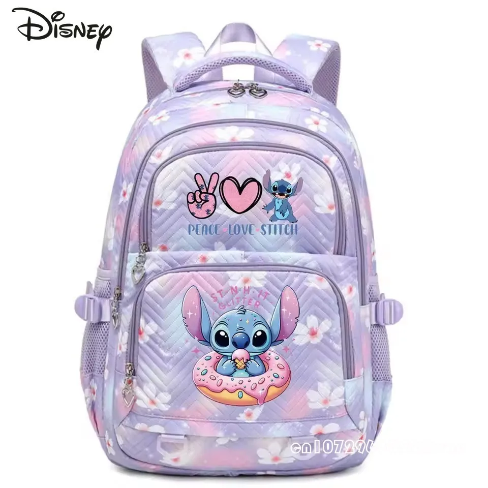 Disney Stitch 2025 New Student Backpack Fashion High Quality Women's Backpack Cartoon Versatile Large Capacity Girls' Backpack