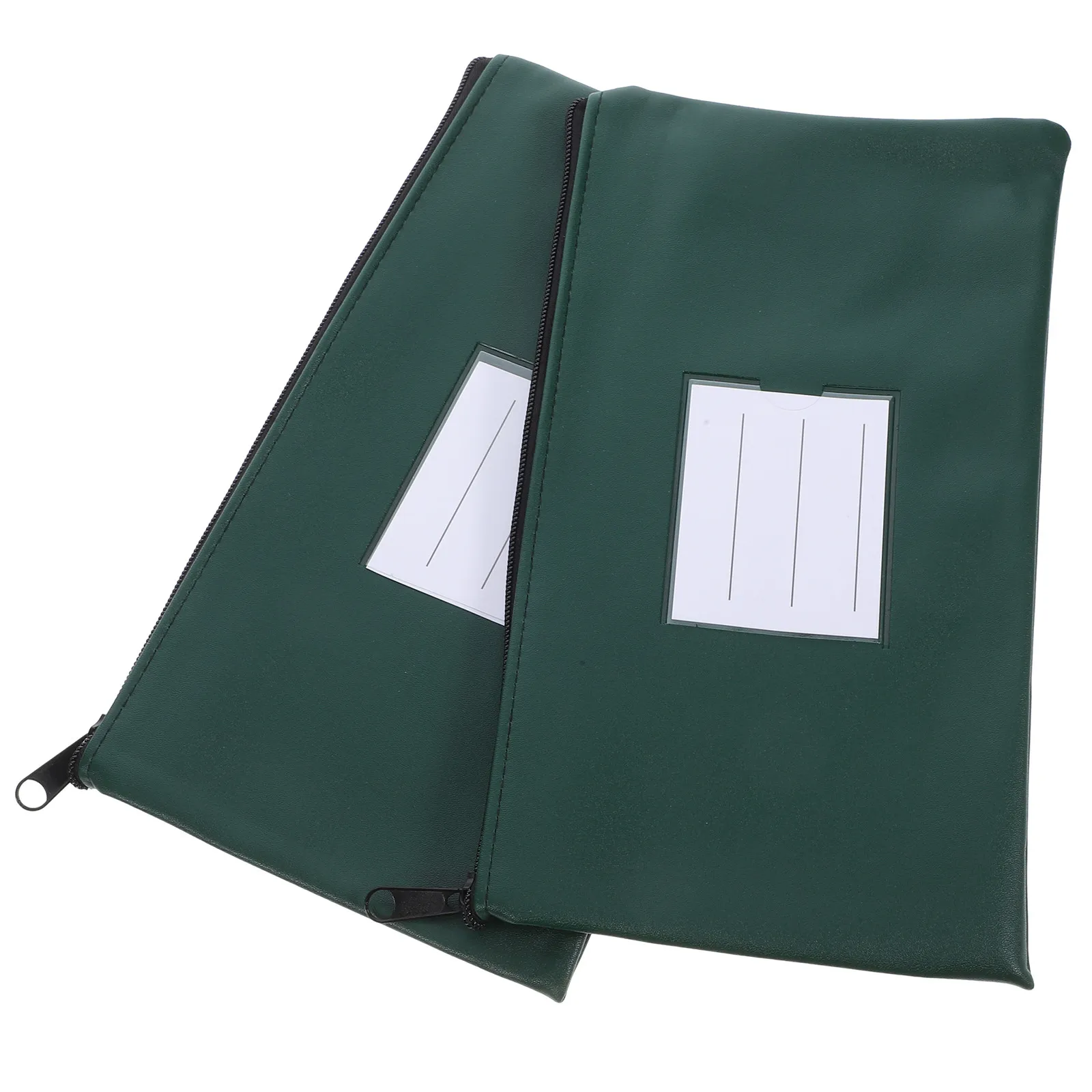 2Pcs PU Document Pouch Premium Texture Foldable File Storage Bag for Office Workers Students Safe Reliable Document