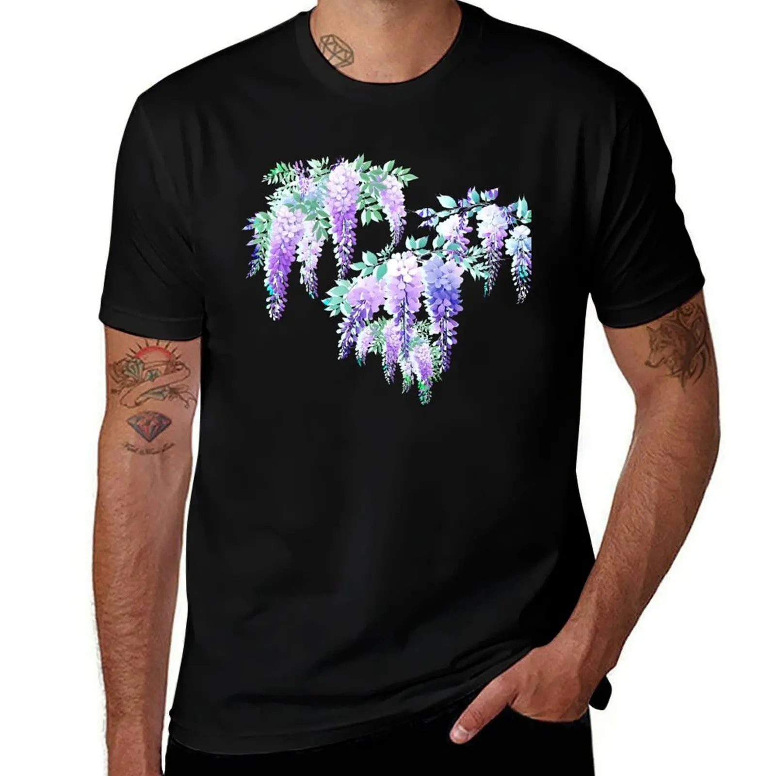 Wisteria Lavender Mint T-Shirt Casual Basic Street Style T-Shirt