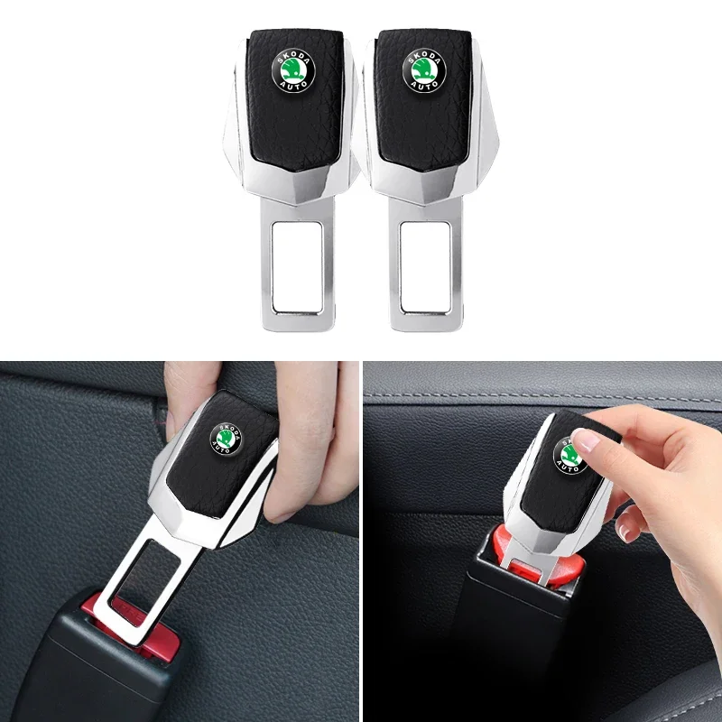 Car Seat Belt Plug Extension Buckle For Skoda Fabia Superb Yeti Octavia Rapid Kodiaq Kamiq Mk3 A4 A6 A7 2 3 A5 Vrs Accessories