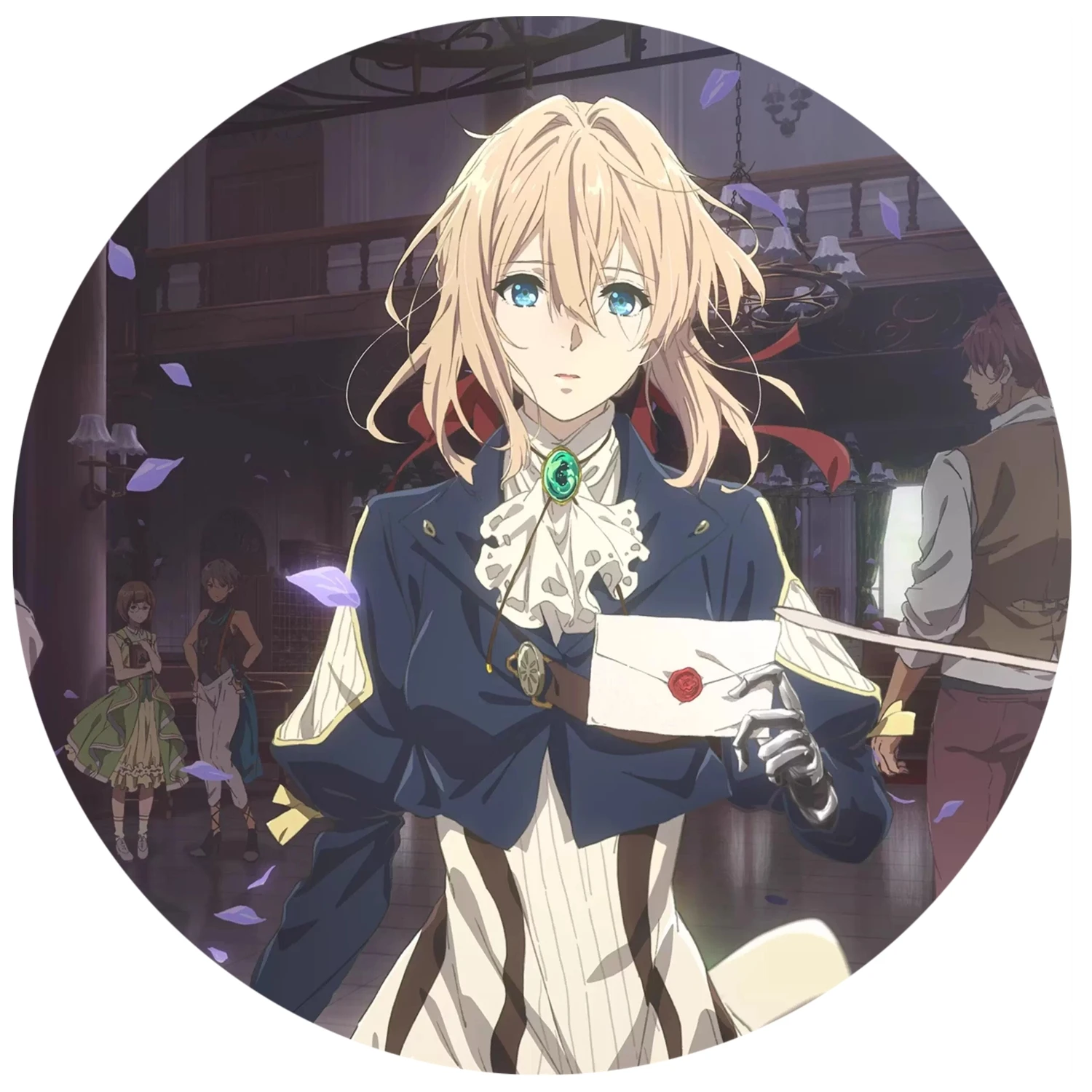 58mm Anime Violet Evergarden Lux Sibyl Claudia Hodgins COSTUME Cosplay Distintivo Spilla SPTE Spilla in banda stagnata ﻿   Prop Gilf