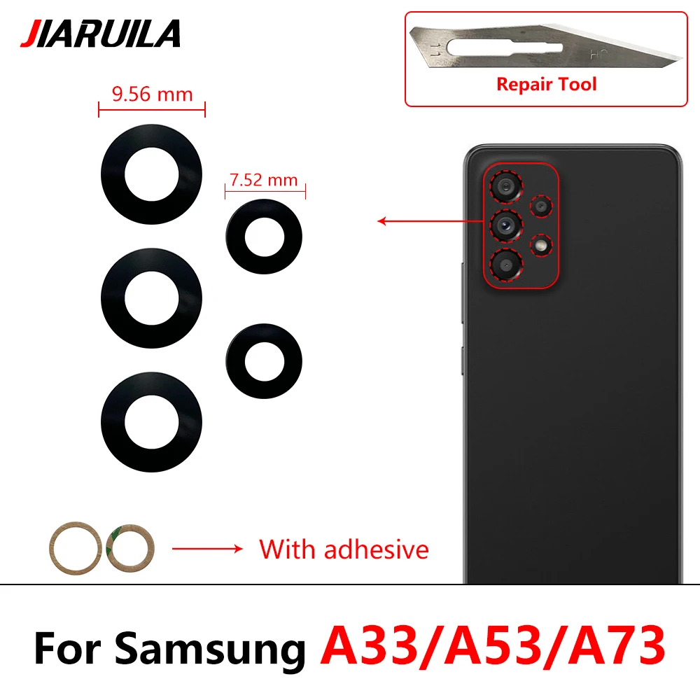 New Camera Glass For Samsung A22 A32 A42 A52 A72 A82 A33 A53 A73 4G 5G Rear Back Camera glass Lens With Glue Adhesive